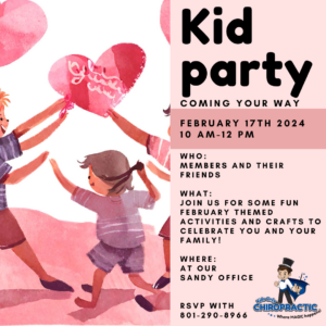 kid party flyer, free February event for kids